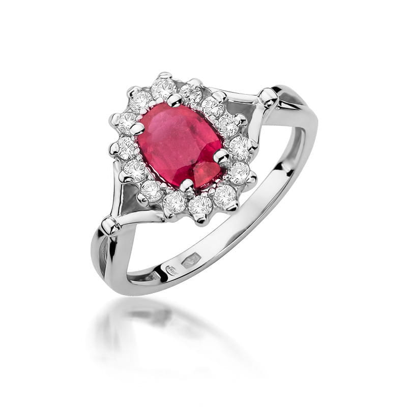 W182 Ruby prsteň 1.00ct biele zlato Au 585/1000 2
