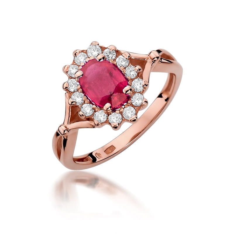 W182 Ruby prsteň 1.00ct ružové zlato Au 585/1000 2