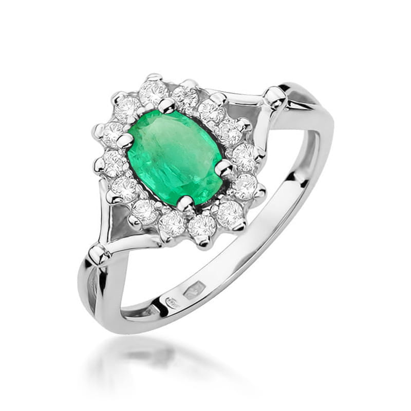 W182 Smaragdový prsteň 0,80ct biele zlato Au 585/1000 2