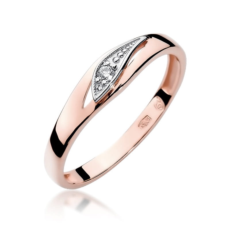 W183 Diamantový prsteň 0.03ct ružové zlato Au 585/1000 2