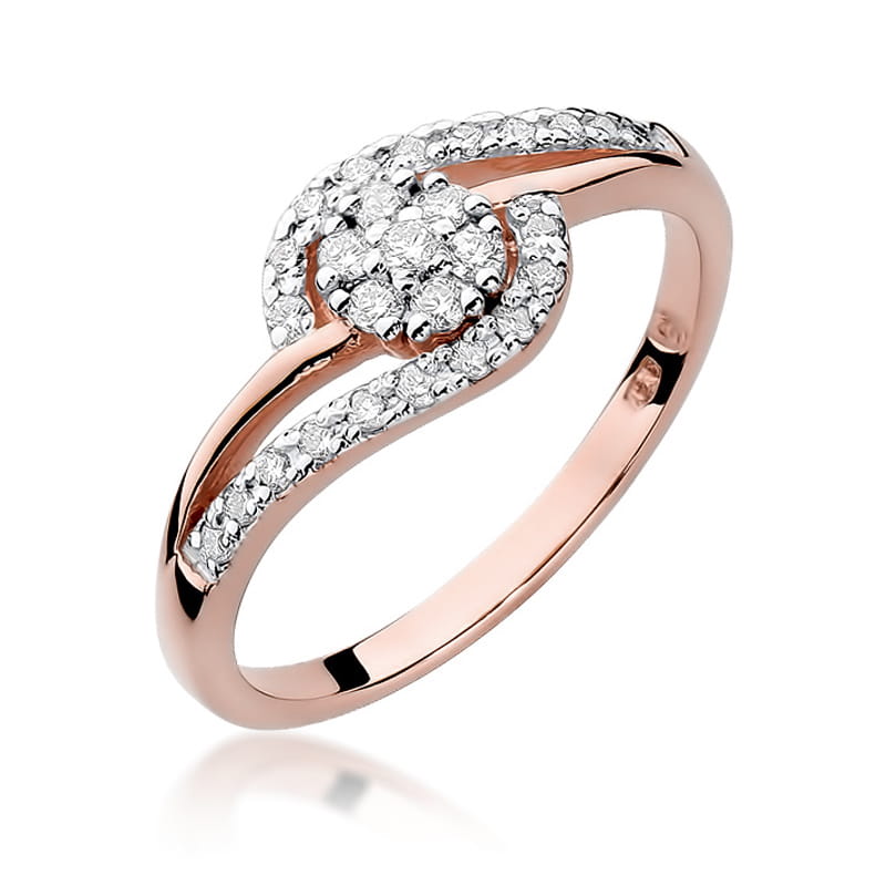 W184 Diamantový prsteň 0,10ct ružové zlato Au 585/1000 2