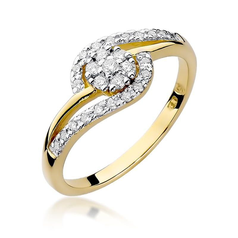 W184 Diamantový prsteň 0,10ct žlté zlato Au 585/1000 2