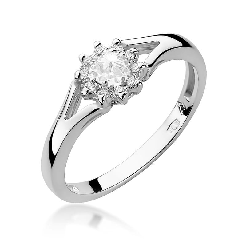 W185 Diamantový prsteň 0,10ct biele zlato Au 585/1000 2