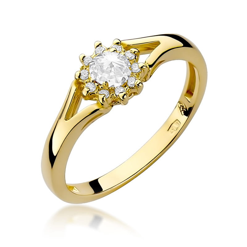 W185 Diamantový prsteň 0,10ct žlté zlato Au 585/1000 2