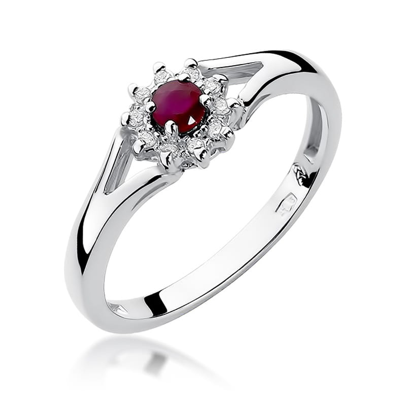 W185 Ruby prsteň 0,15ct biele zlato Au 585/1000 2