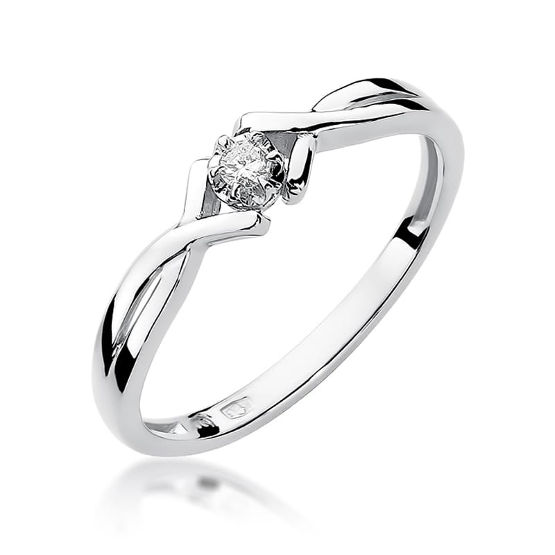 W190 Diamantový prsteň 0,04ct biele zlato Au 585/1000 2