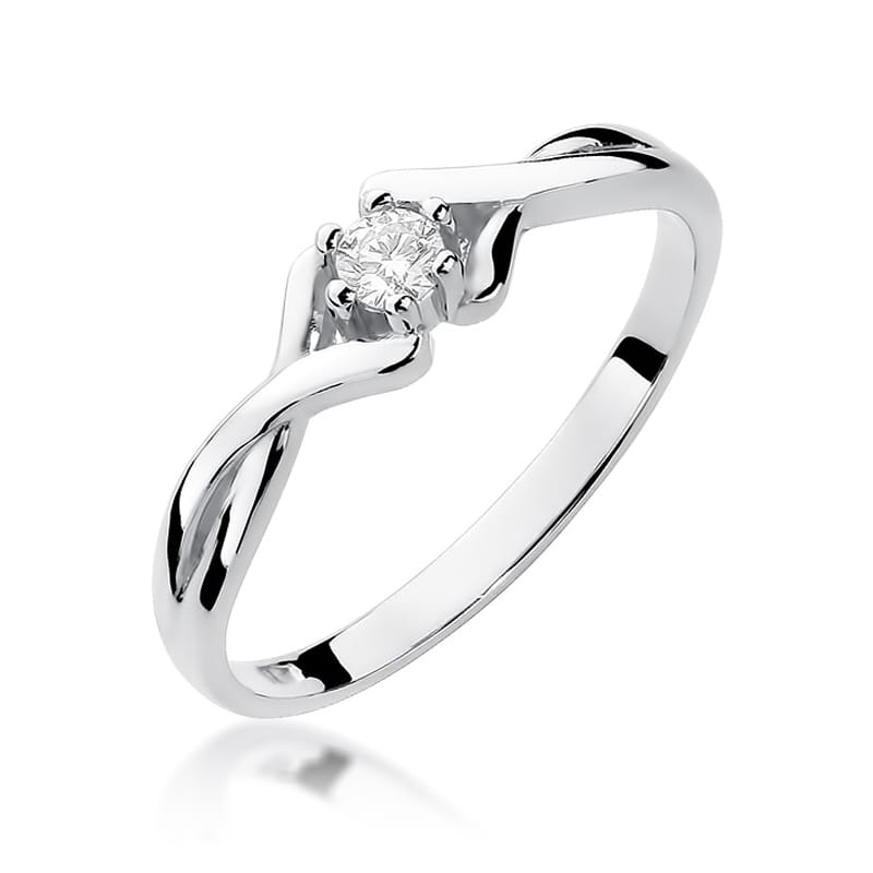 W190B Diamantový prsteň 0,08ct biele zlato Au 585/1000 2
