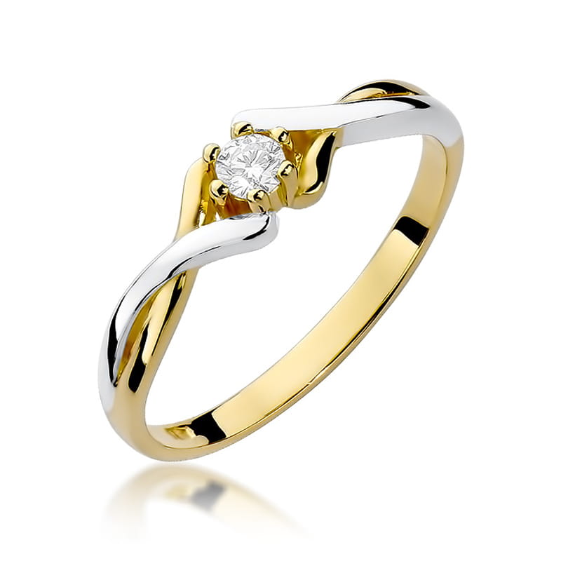 W190B Diamantový prsteň 0,08ct žlté zlato Au 585/1000 2
