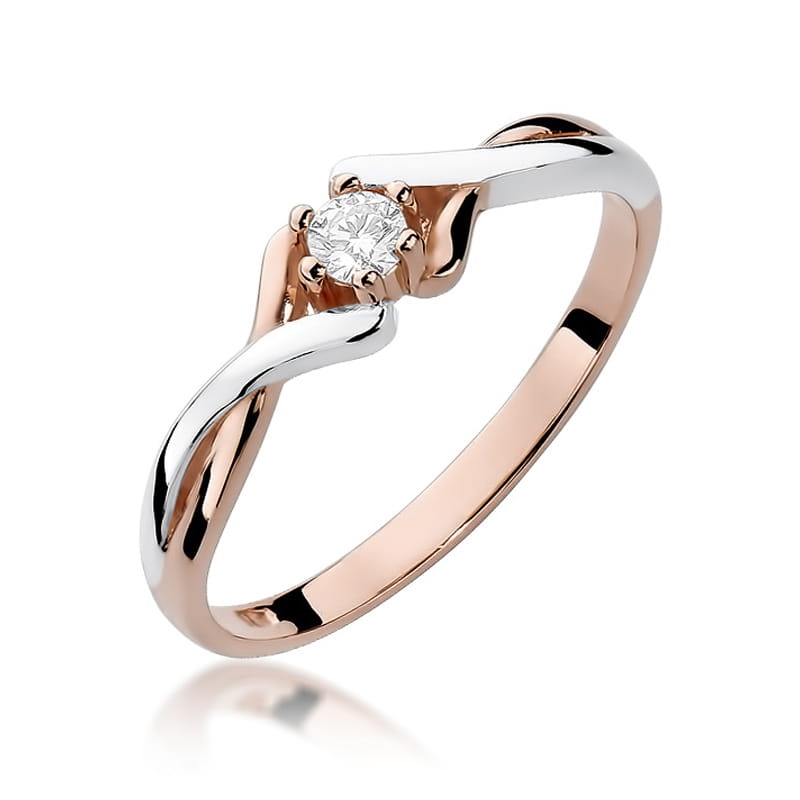 W190B Diamantový prsteň 0,10ct ružové zlato Au 585/1000 2