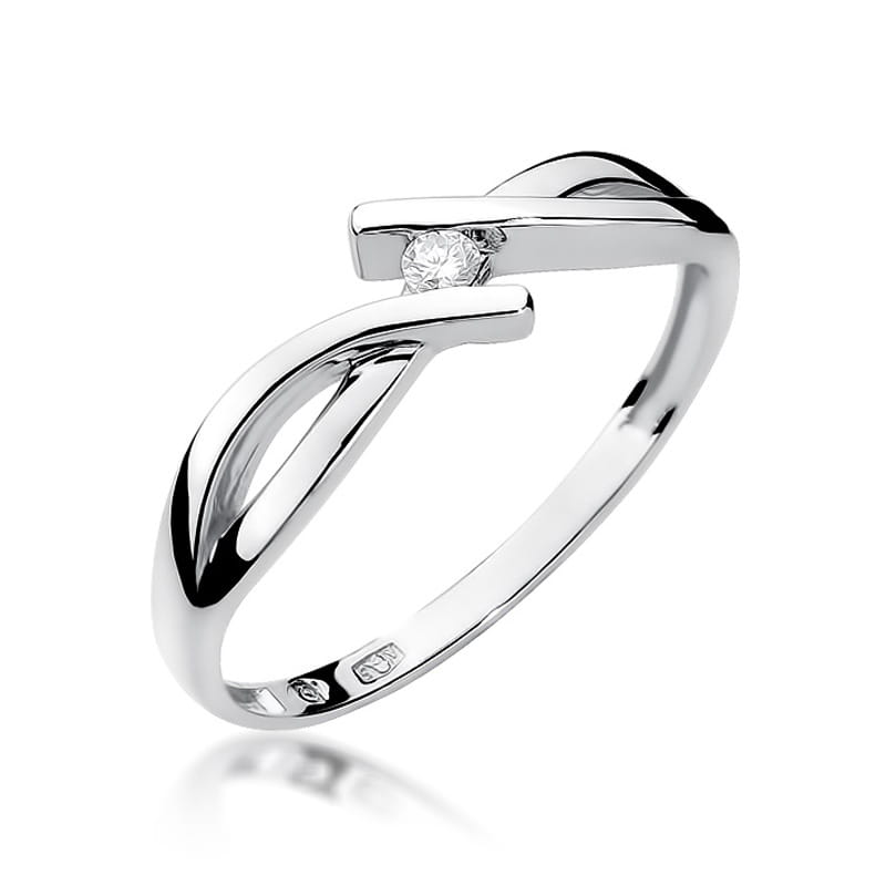 W191 Diamantový prsteň 0,04ct biele zlato Au 585/1000 2