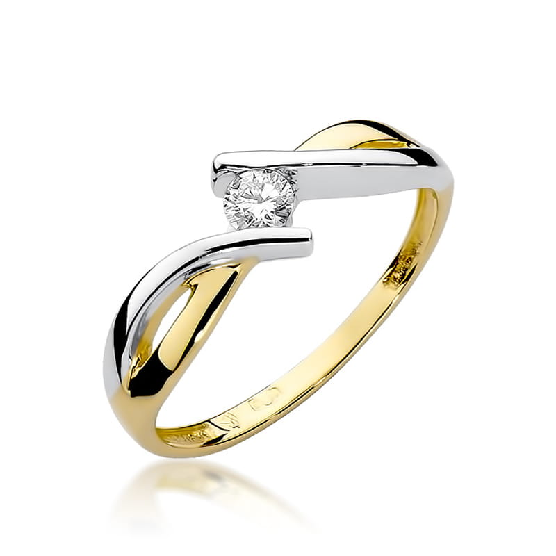 W191B Diamantový prsteň 0,08ct žlté zlato Au 585/1000 2