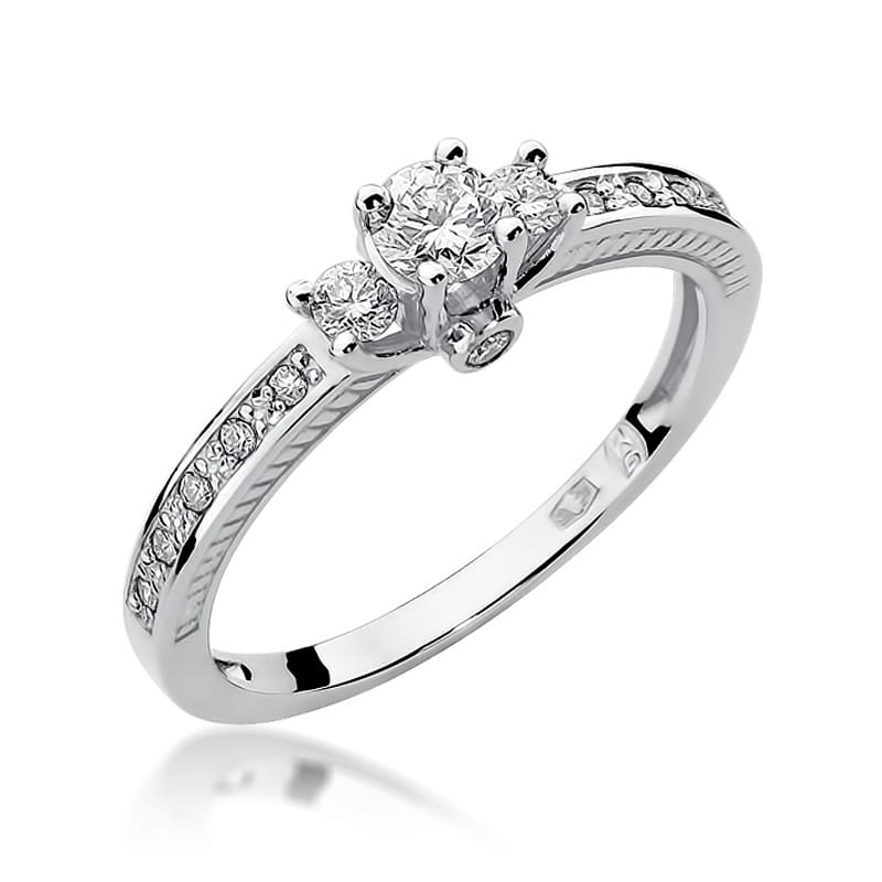 W199 Diamantový prsteň 0,20ct biele zlato Au 585/1000 2