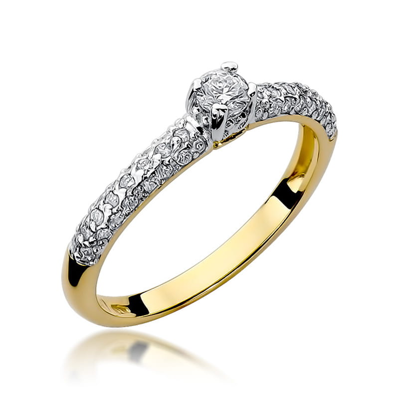 W200 Diamantový prsteň 0,15ct žlté zlato Au 585/1000 2