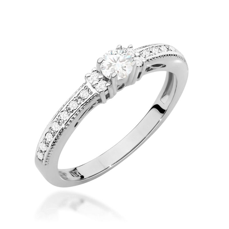 W201 Diamantový prsteň 0,13ct biele zlato Au 585/1000 2