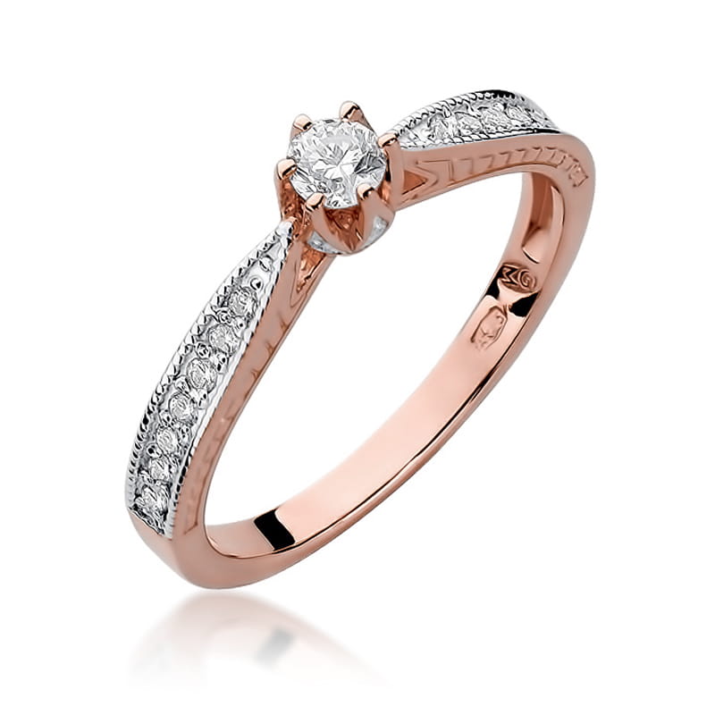 W202 Diamantový prsteň 0,15ct ružové zlato Au 585/1000 2