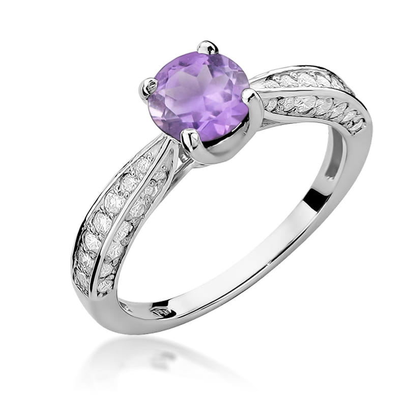 W206 Ametystový prsteň 0,90ct biele zlato Au 585/1000 2