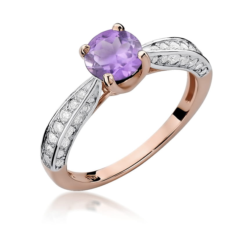 W206 Ametystový prsteň 0,90ct ružové zlato Au 585/1000 2