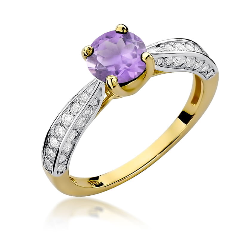 W206 Ametystový prsteň 0,90ct žlté zlato Au 585/1000 2
