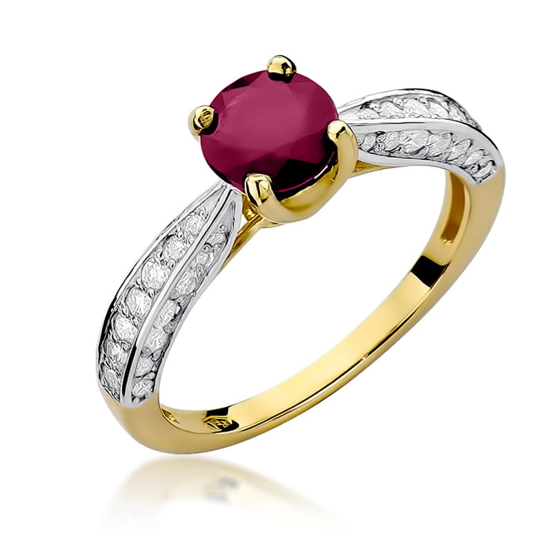W206 Ruby prsteň 1.20ct žlté zlato Au 585/1000 2