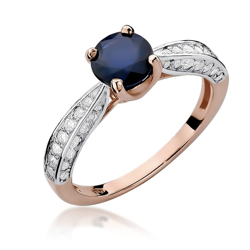 W206 Zafírový prsteň 1.00ct ružové zlato Au 585/1000 2