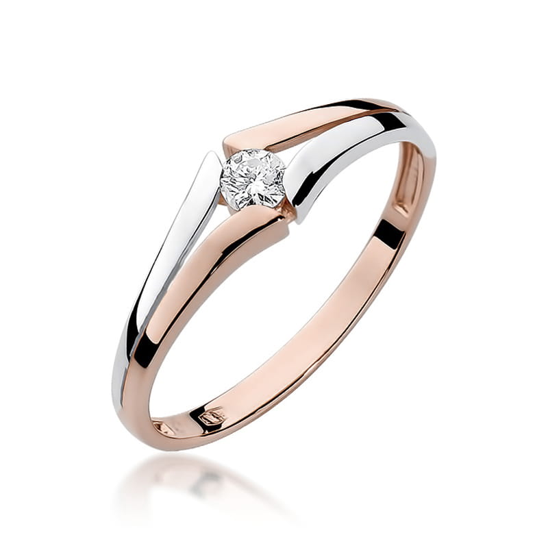 W207 Diamantový prsteň 0,08ct ružové zlato Au 585/1000 2