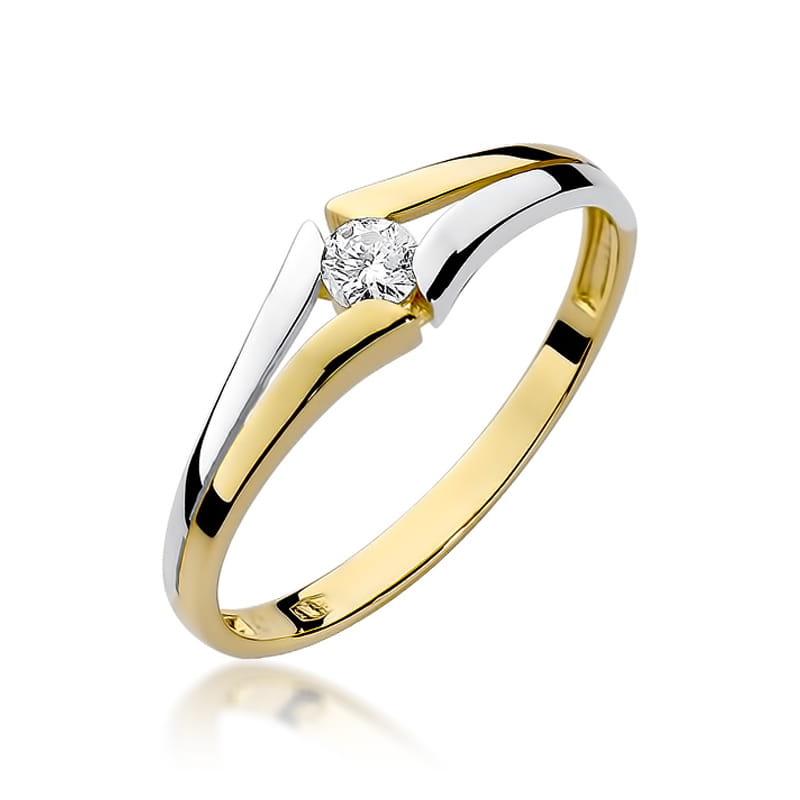 W207 Diamantový prsteň 0,08ct žlté zlato Au 585/1000 2