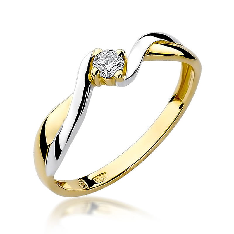 W208 Diamantový prsteň 0,08ct žlté zlato Au 585/1000 2