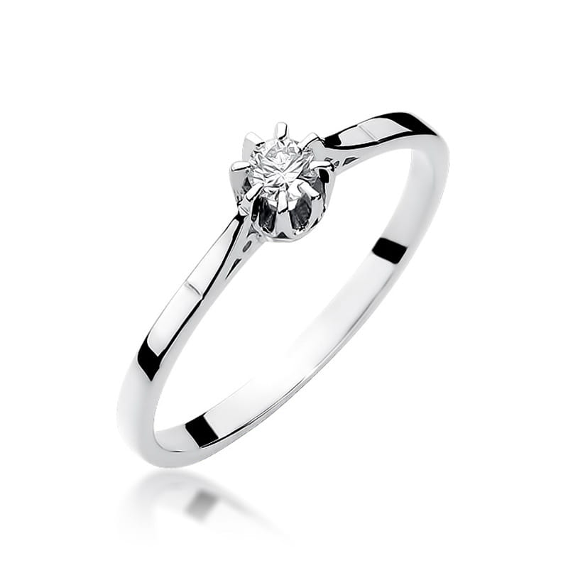 W209 Diamantový prsteň 0,10ct biele zlato Au 585/1000 2