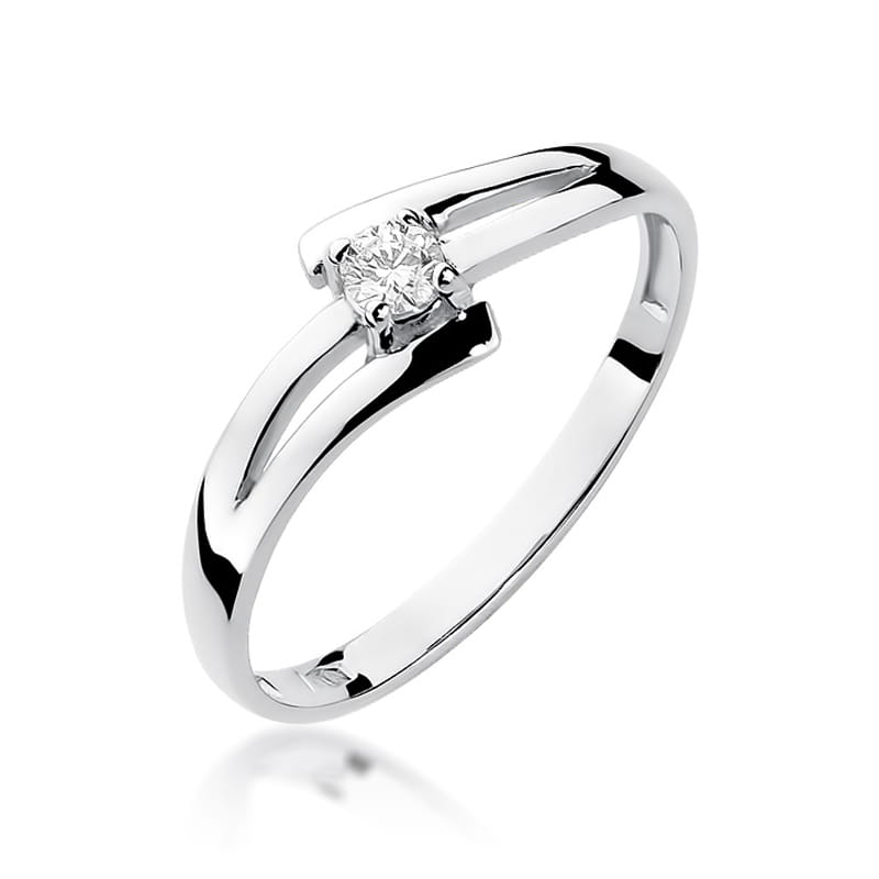 W210 Diamantový prsteň 0,08ct biele zlato Au 585/1000 2