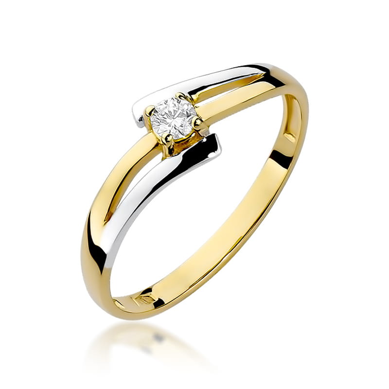 W210 Diamantový prsteň 0,10ct žlté zlato Au 585/1000 2