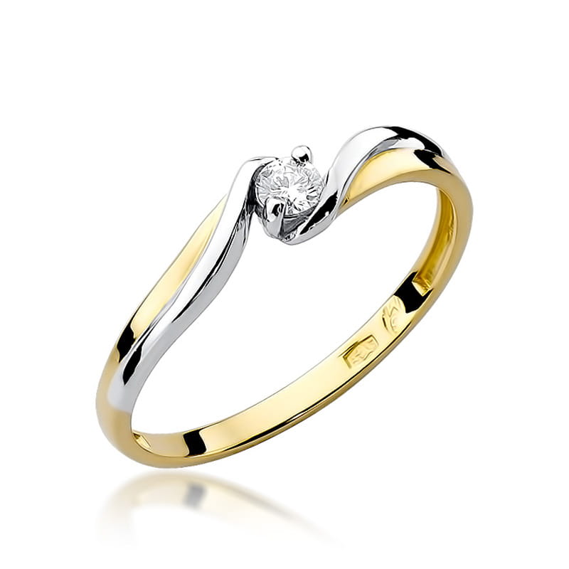 W211 Diamantový prsteň 0,08ct žlté zlato Au 585/1000 2