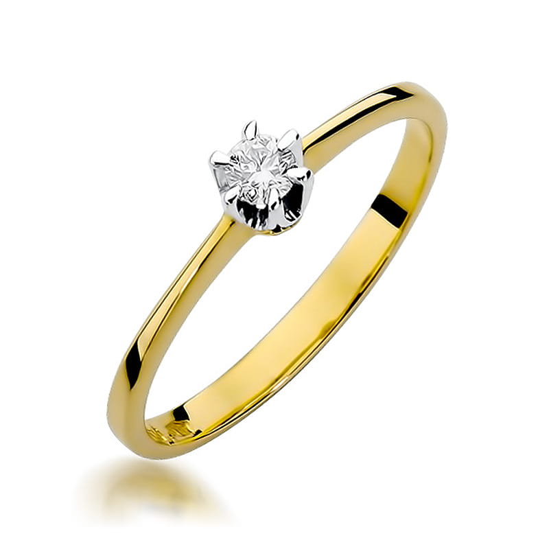 W220 Diamantový prsteň 0,10ct žlté zlato Au 585/1000 2