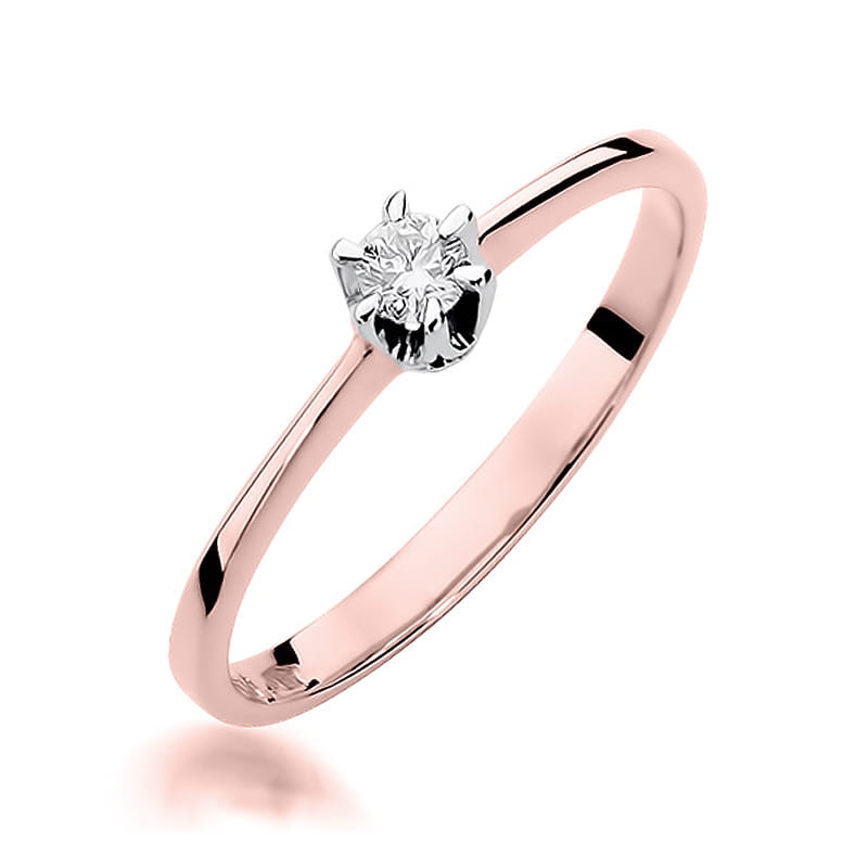 W220 Diamantový prsteň 0,12ct ružové zlato Au 585/1000 2