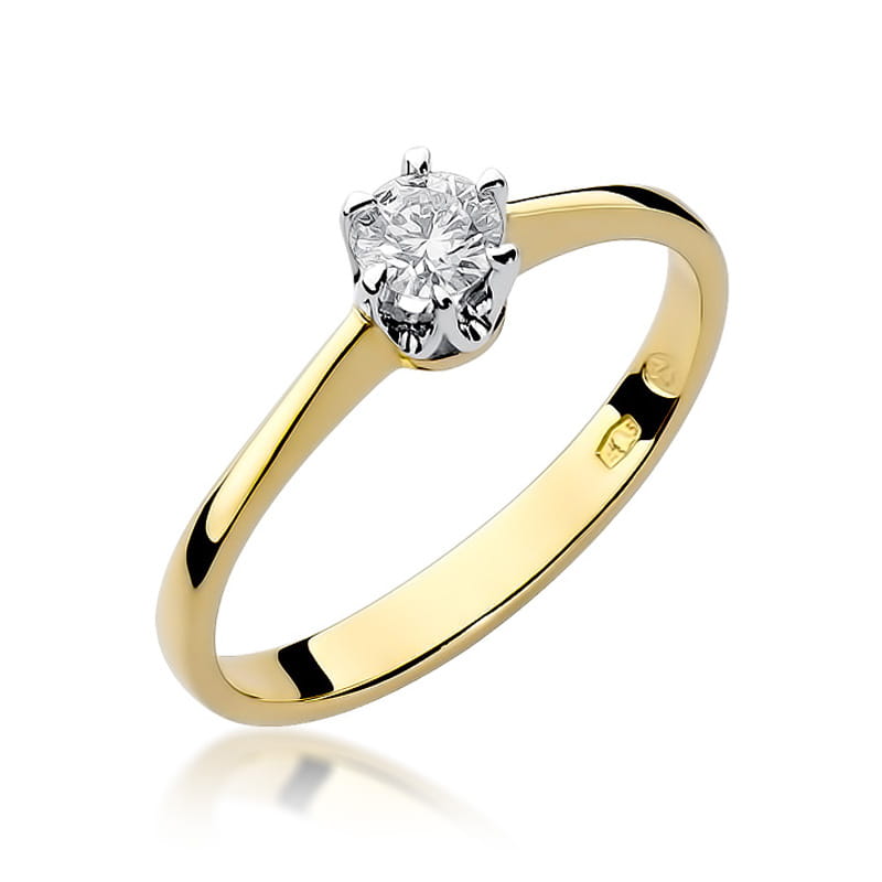 W220 Diamantový prsteň 0,20ct žlté zlato Au 585/1000 2