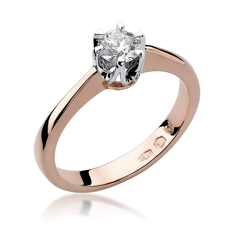 W220B Diamantový prsteň 0,30ct ružové zlato Au 585/1000 2
