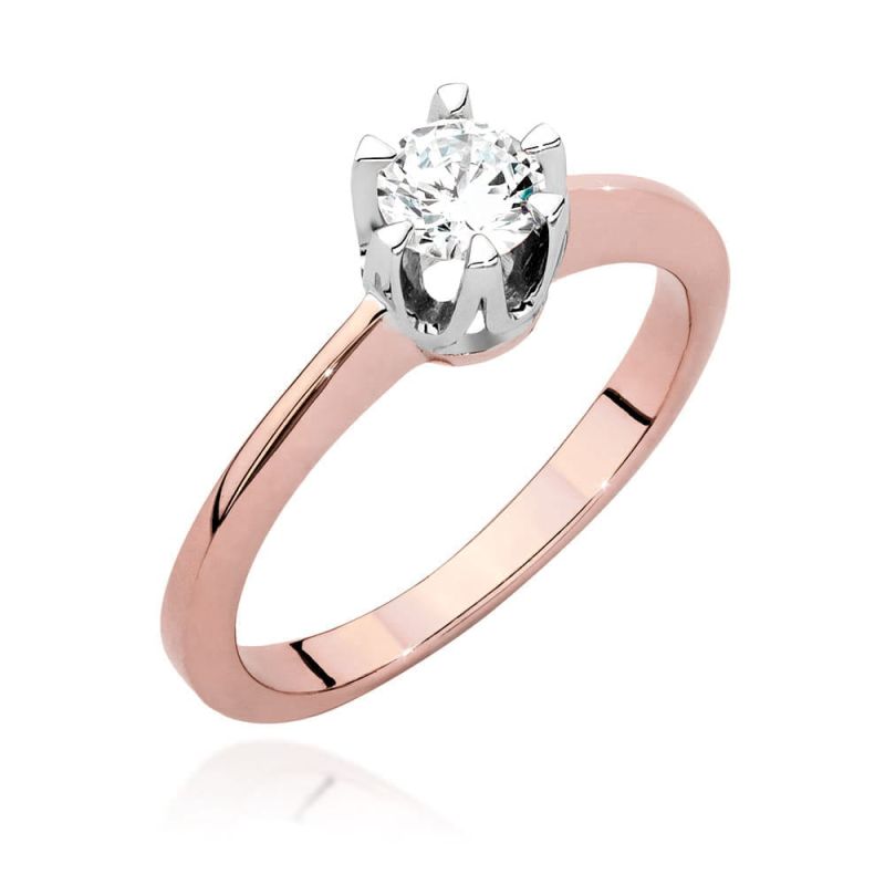 W220B Diamantový prsteň 0,40ct ružové zlato Au 585/1000 2