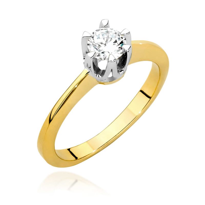 W220B Diamantový prsteň 0,40ct žlté zlato Au 585/1000 2