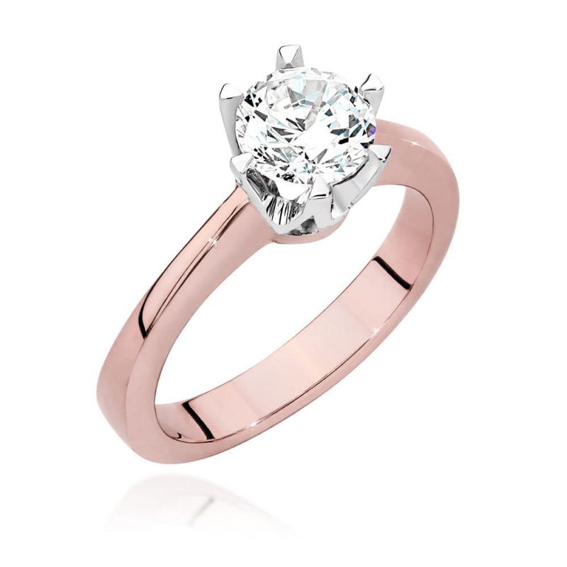 W220B Diamantový prsteň 1.00ct ružové zlato Au 585/1000 2