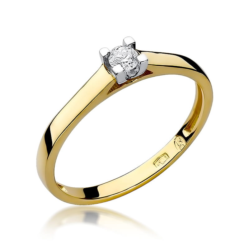 W221 Diamantový prsteň 0,12ct žlté zlato Au 585/1000 2
