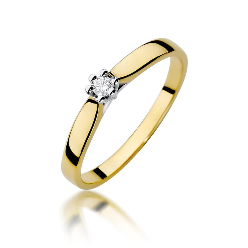 W222 Diamantový prsteň 0,04ct žlté zlato Au 585/1000 2