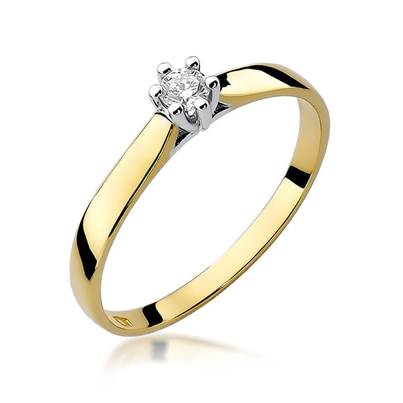 W222 Diamantový prsteň 0,10ct žlté zlato Au 585/1000 2