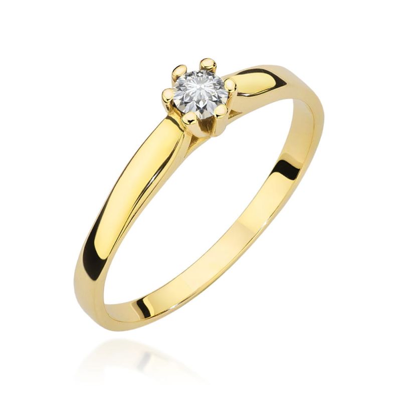 W222 Diamantový prsteň 0,15ct žlté zlato Au 585/1000 2