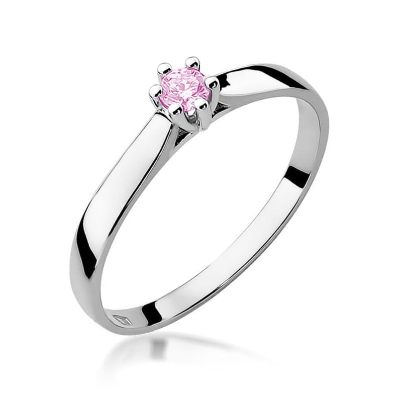 W222 Prsteň Ružová Topaz 0.15ct biele zlato Au 585/1000 2