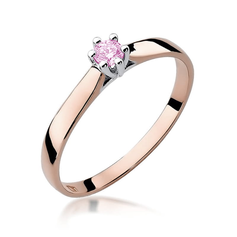 W222 Prsteň Ružová Topaz 0.15ct ružové zlato Au 585/1000 2