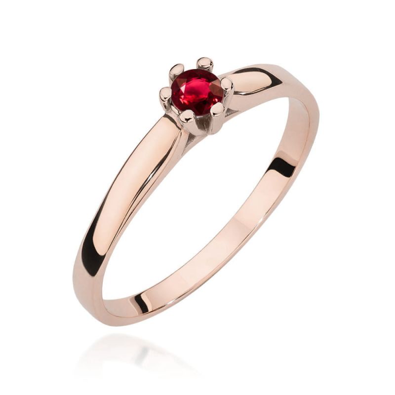 W222 Ruby prsteň 0.15ct ružové zlato Au 585/1000 2