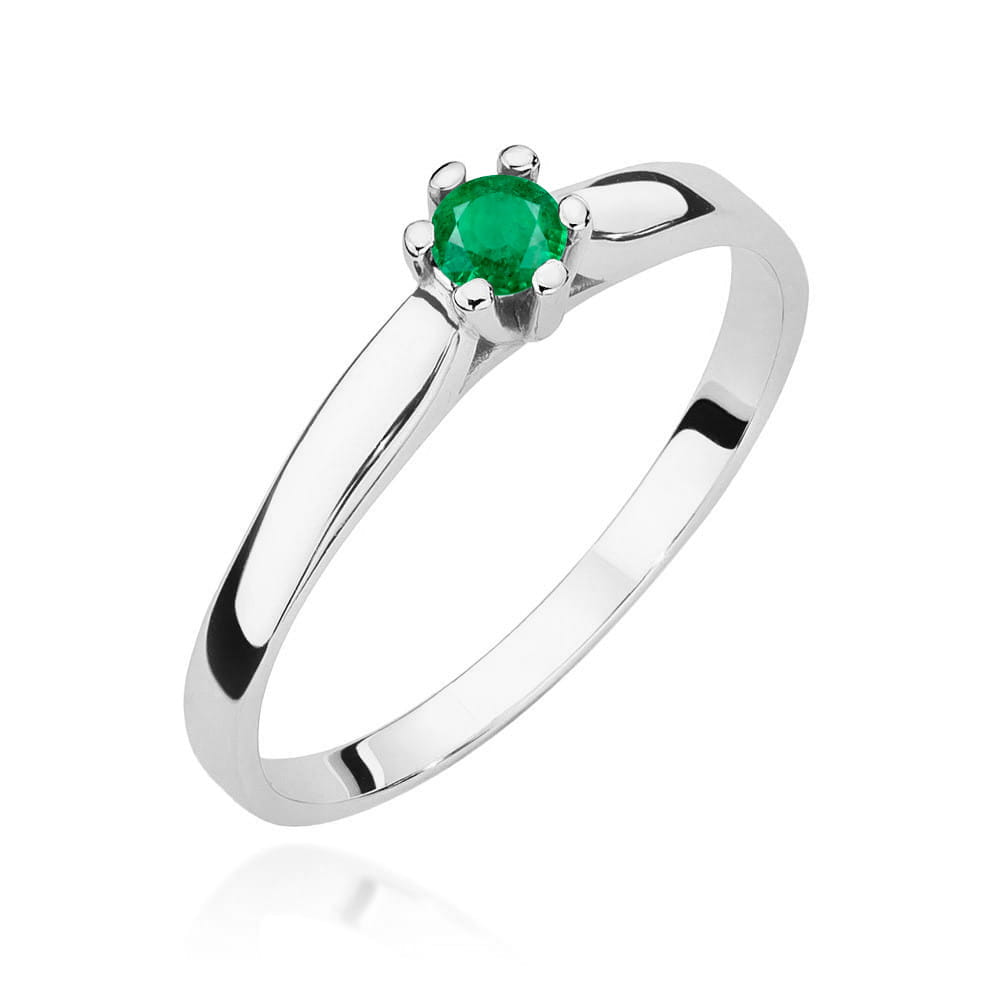 W222 Smaragdový prsteň 0,15ct biele zlato Au 585/1000 2