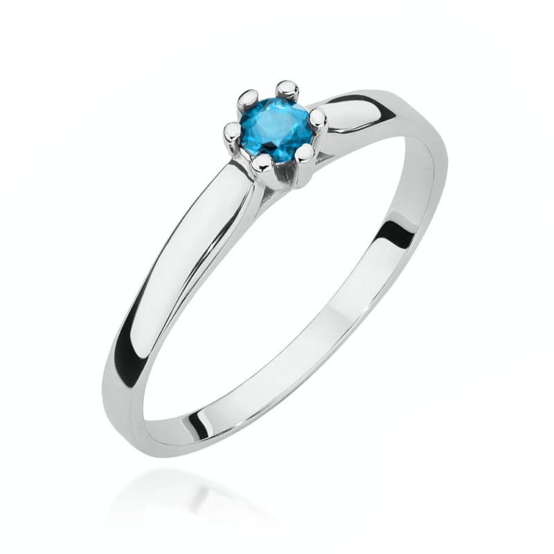 W222 Topaz prsteň 0,15ct biele zlato Au 585/1000 2