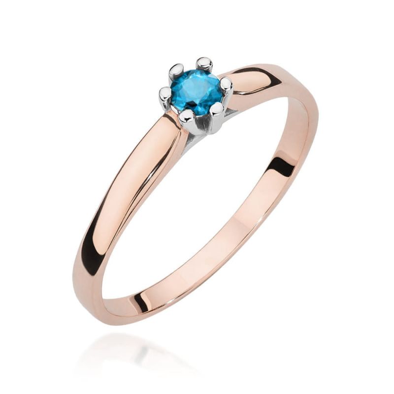 W222 Topaz prsteň 0.15ct ružové zlato Au 585/1000 2