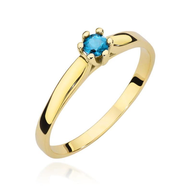 W222 Topaz prsteň 0,15ct žlté zlato Au 585/1000 2