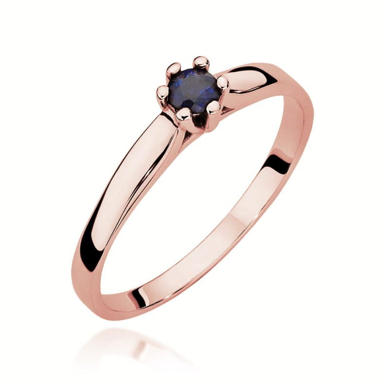 W222 Zafírový prsteň 0,15ct ružové zlato Au 585/1000 2